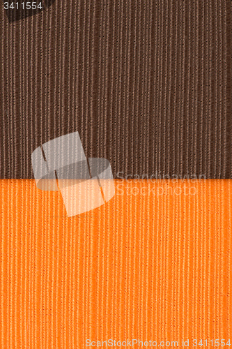 Image of Brown  and orange striped fabric 
