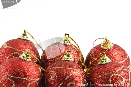 Image of six christmas balls