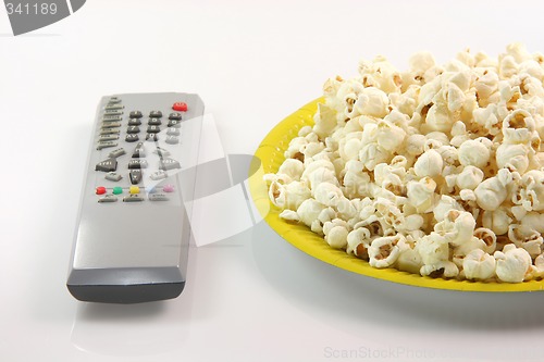 Image of paper plate and popcorn