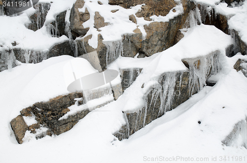 Image of Snow on rock