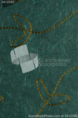 Image of Stitched green recycled paper