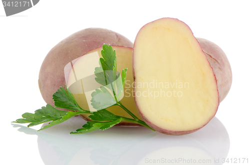 Image of Red sliced potatoes