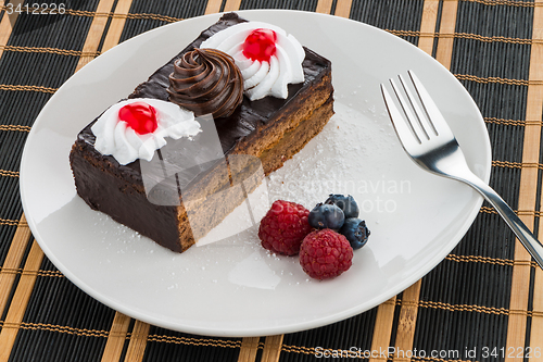 Image of Piece of chocolate cake