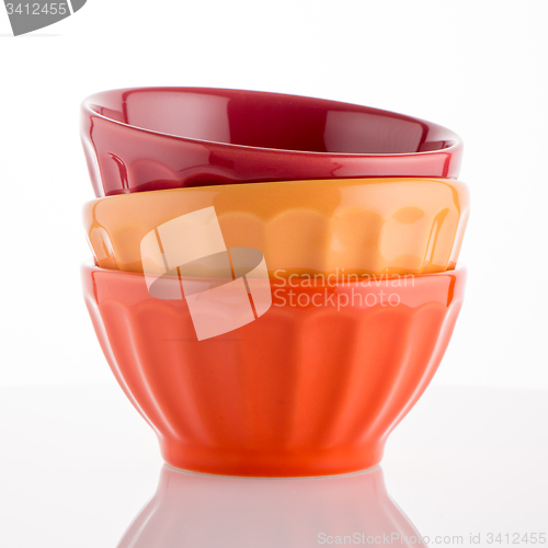 Image of Three colored bowls