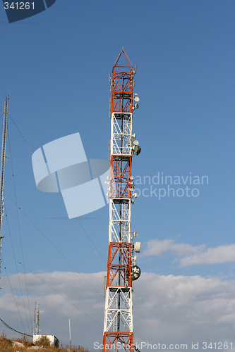 Image of communication tower with antenas