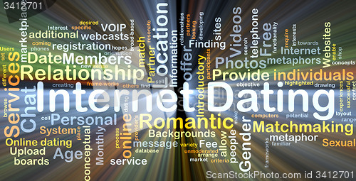 Image of Internet dating background concept glowing