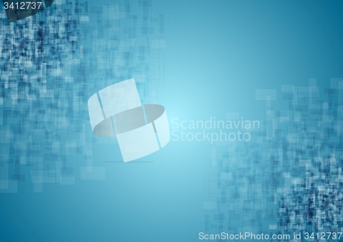 Image of Blue tech squares texture background