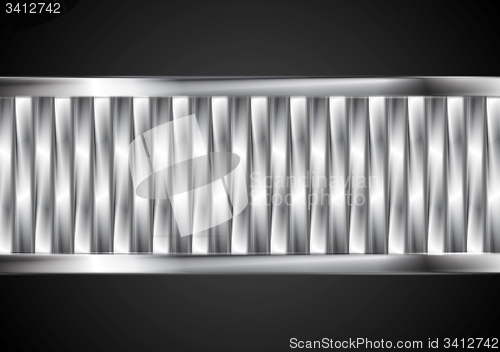 Image of Abstract tech banner from metallic stripes