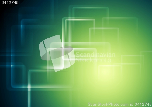 Image of Tech geometric background with blurred squares
