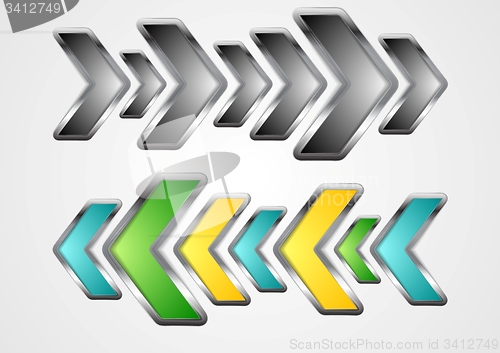 Image of Abstract metallic arrows vector background