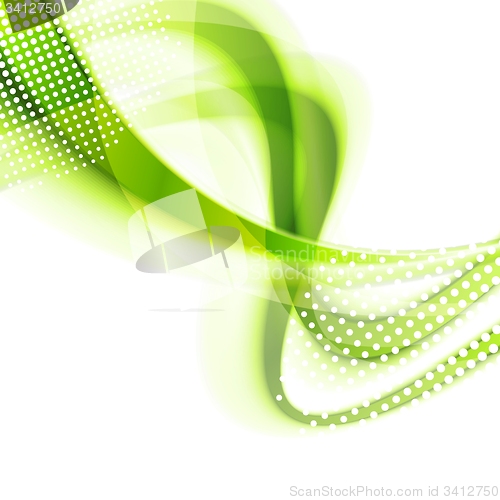Image of Abstract green smooth wavy bright background