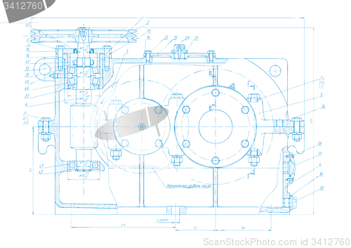 Image of Abstract engineering drawing vector background