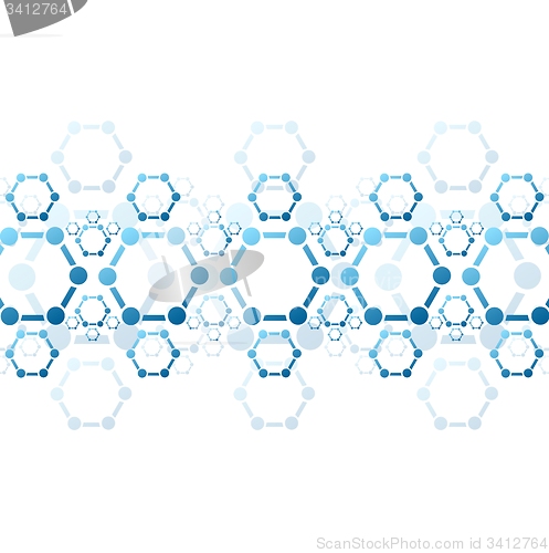 Image of Vector background of blue molecule structure. Medical design