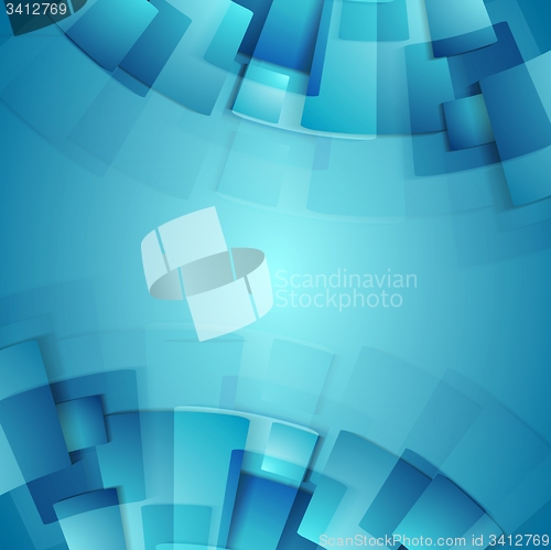 Image of Abstract blue geometric technology background