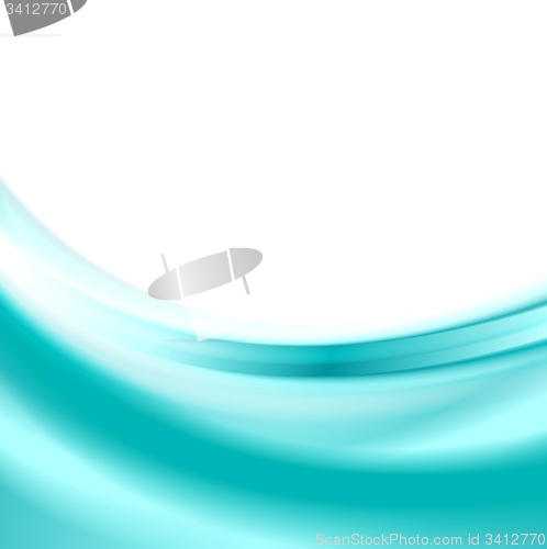 Image of Abstract elegant cyan blue smooth vector waves background