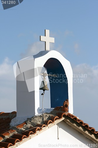 Image of cross and bell vertical