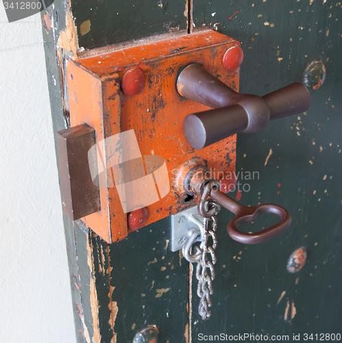 Image of Old lock in a prison