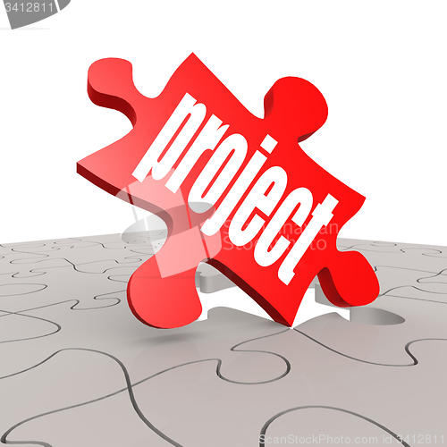 Image of Project word with puzzle background