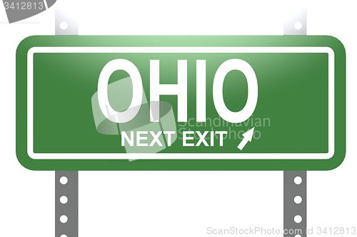 Image of Ohio green sign board isolated