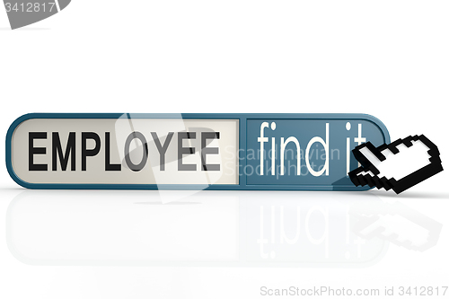 Image of Employee word on the blue find it banner