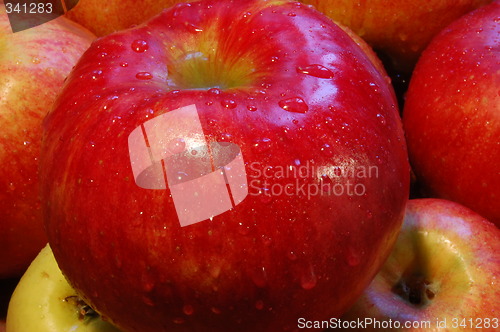 Image of apples wet
