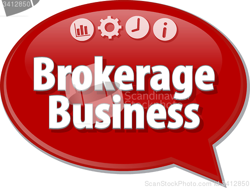 Image of Brokerage Business  Business term speech bubble illustration