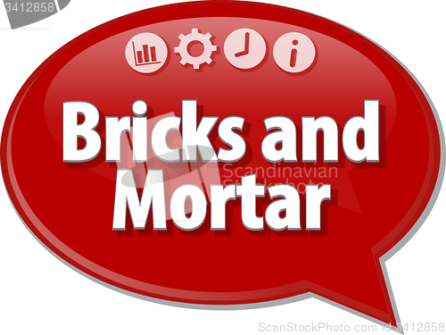 Image of Bricks and Mortar Business term speech bubble illustration