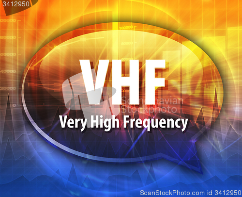 Image of VHF acronym definition speech bubble illustration