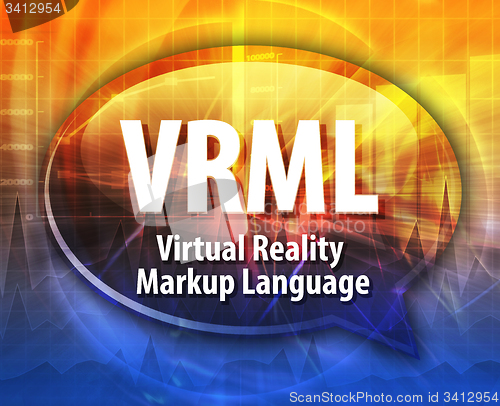 Image of VRML acronym definition speech bubble illustration