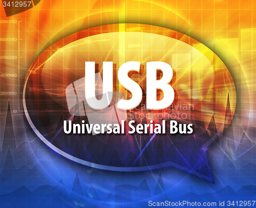 Image of USB acronym definition speech bubble illustration