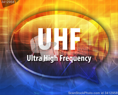 Image of UHF acronym definition speech bubble illustration
