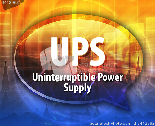 Image of UPS acronym definition speech bubble illustration