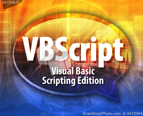 Image of VBScript acronym definition speech bubble illustration