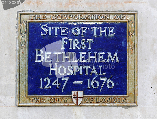 Image of Bethlehem Hospital Plaque