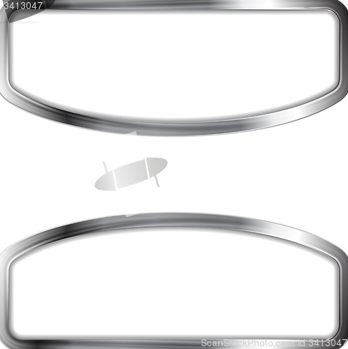 Image of Abstract metal silver frame vector background