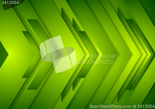 Image of Abstract vector shiny tech background. Green arrows