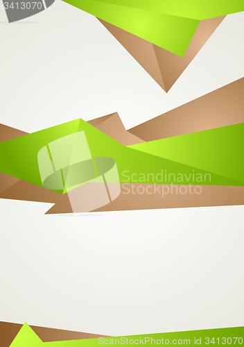 Image of Abstract green brown shapes modern flyer design