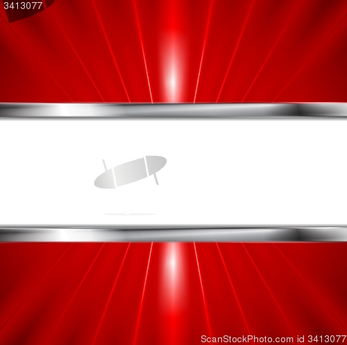 Image of Glow red beams and metallic banner