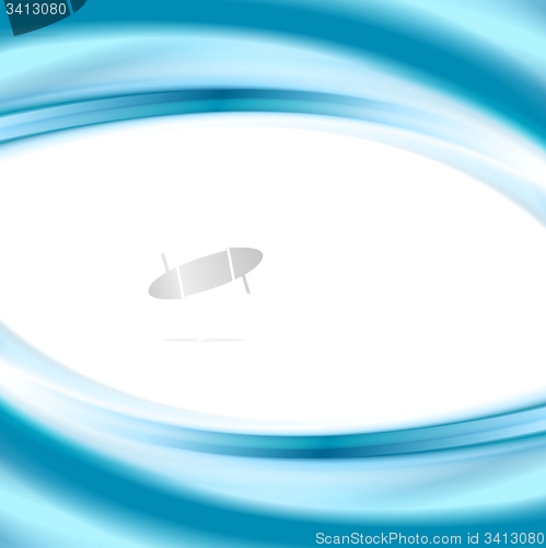 Image of Bright blue smooth waves elegant wallpaper background
