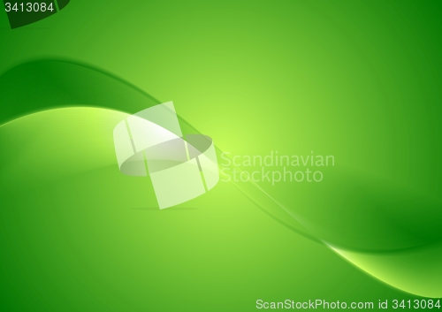 Image of Abstract green smooth waves background