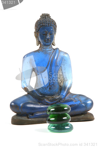 Image of Blue glass Buddha