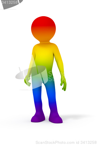 Image of man rainbow colors