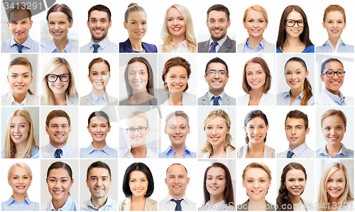 Image of collage with many business people portraits