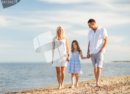 Image of happy family at the seaside