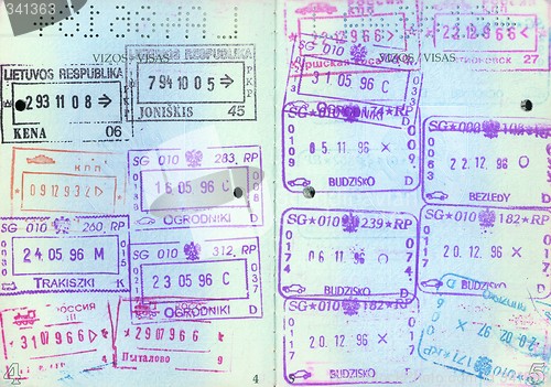 Image of Travel passport with visas