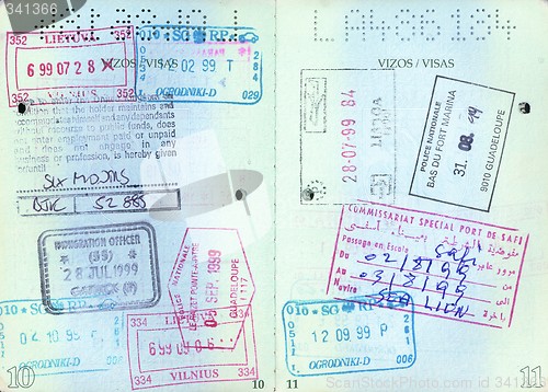Image of Travel passport with visas