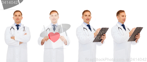 Image of doctors with red heart and clipboard