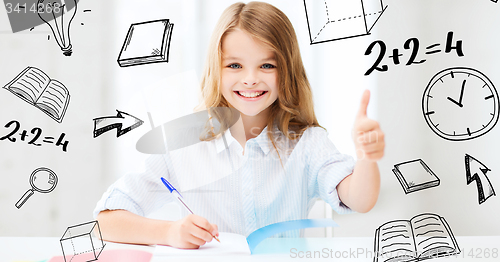 Image of student girl studying at school