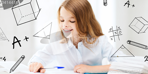 Image of student girl studying at school