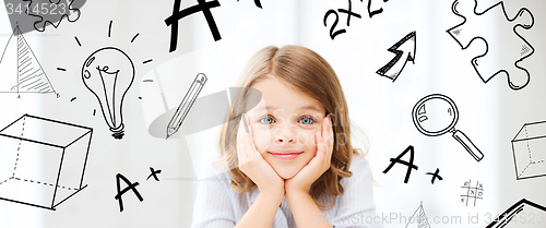 Image of student girl studying at school